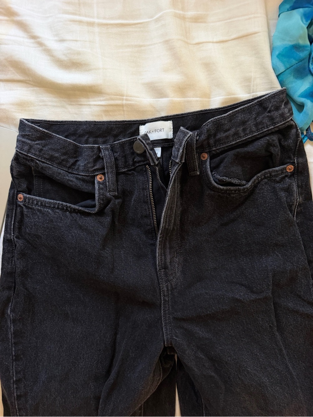 OAK + FORT Black Women’s Wide Leg Jeans